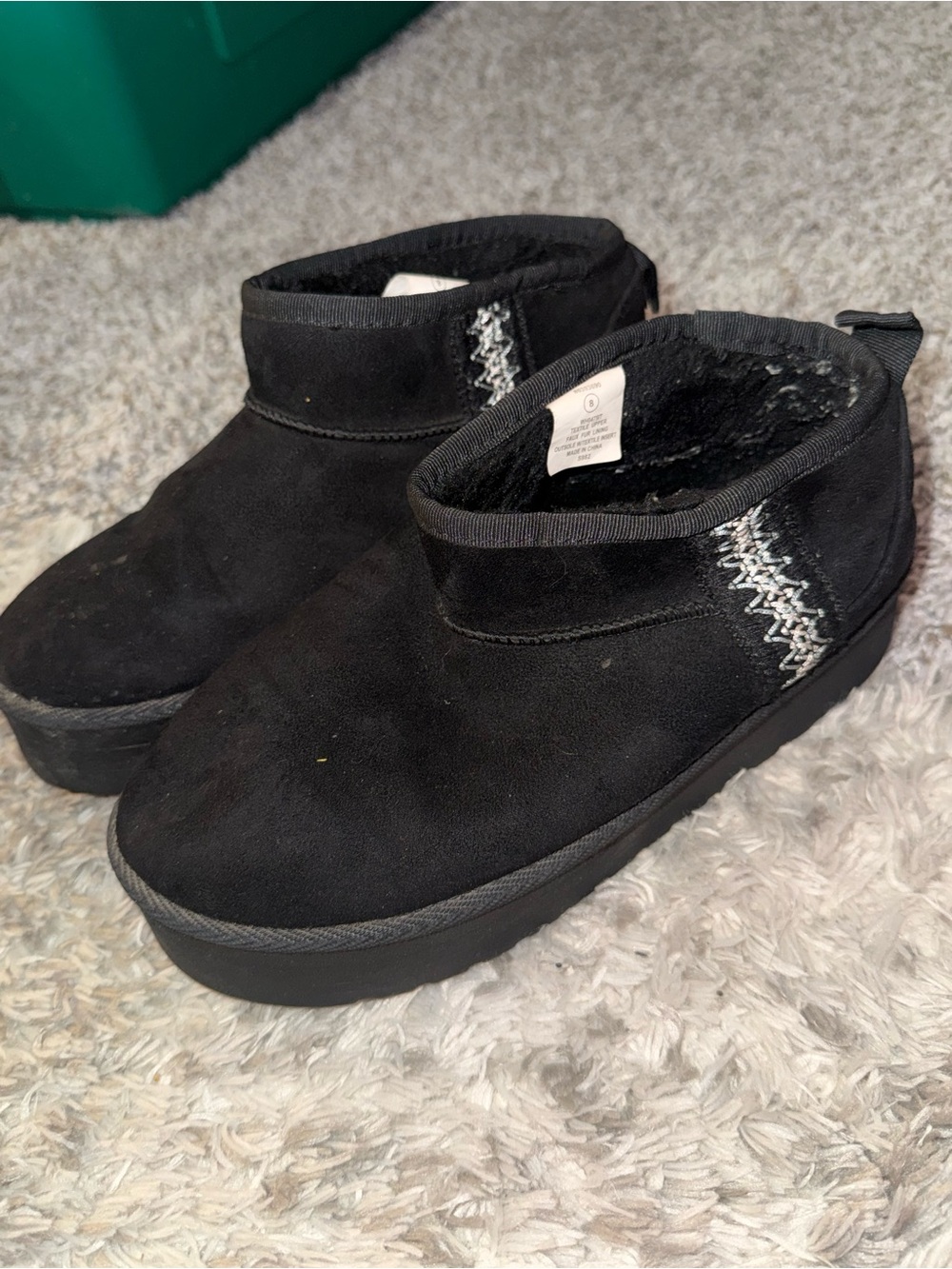 Black Cozy Kids Slip-On Winter Shoes